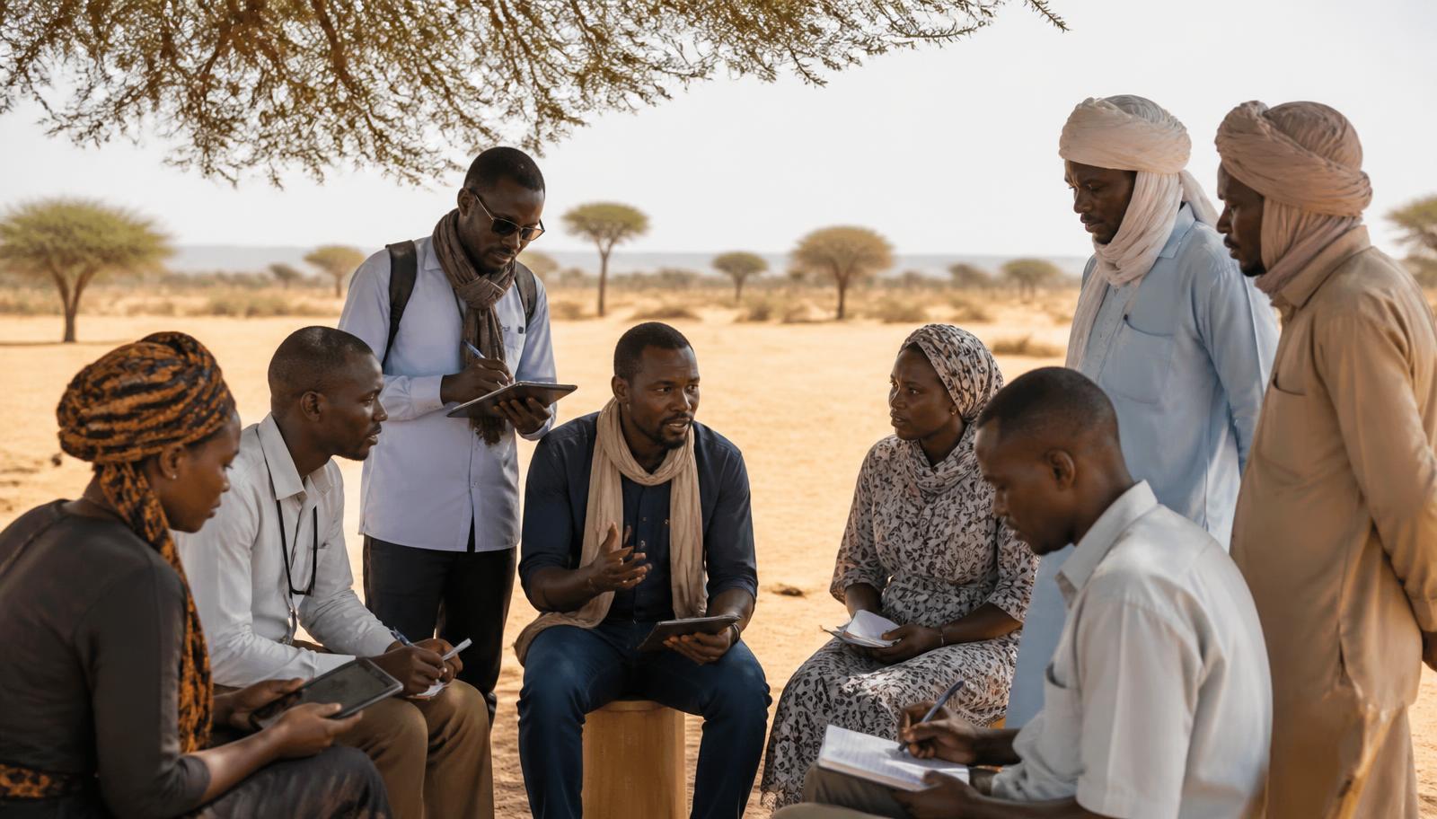 Équipe de recherche ASRADD en collecte de données sur le terrain au Tchad